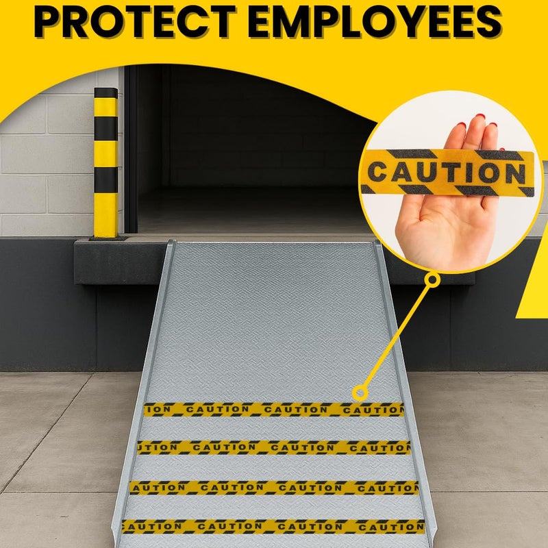 Slip No More! ! Grip Tape - Heavy Duty Caution Tape - 2in x 30ft. Waterproof, Non Skid Tape for Stairs & Ramps. Black & Yellow Caution Floor Tape for Indoors/Outdoors. Friction Tape Covers 10 Stairs. - Image 4